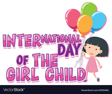 International day of girl child poster design Vector Image