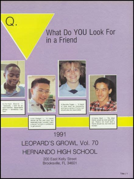 Explore 1991 Hernando High School Yearbook, Brooksville FL - Classmates