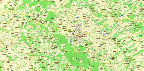 Limousin France Vector Map exact extra detailed All Roads Cities Towns map editable Layered ...