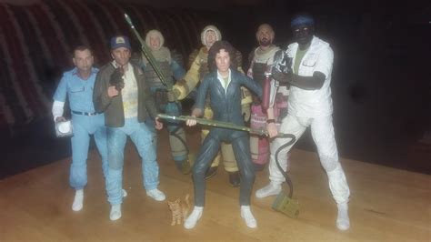 The Nostromo crew (brought to you by NECA), mimicking the cast of one of Alien's direct ...