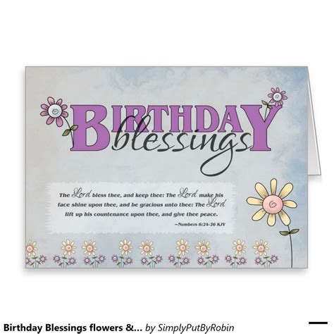 Birthday Blessings flowers & bible verse Greeting Card Birthday Blessings Christian, Spiritual ...