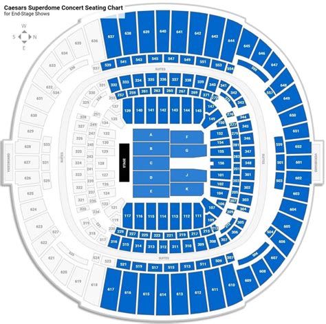 Caesars Superdome Seating Chart with Rows and Seat Numbers, Tickets Price 2023, Parking Map