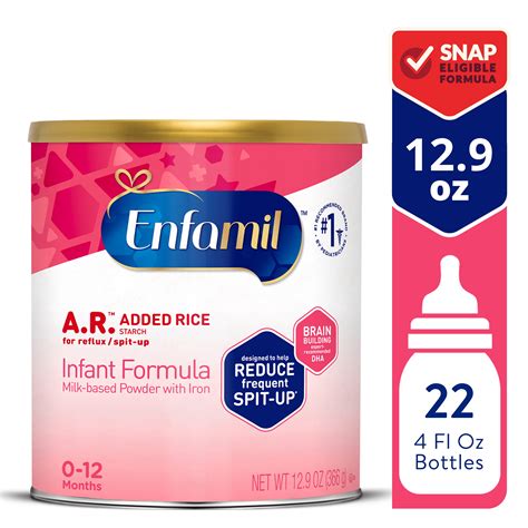 Enfamil A.R. Infant Formula, Clinically Proven to Reduce Reflux & Spit-Up in 1 Week, with Iron ...