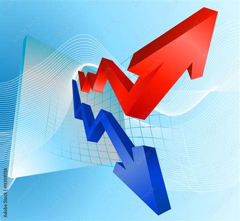 Illustration of profit and loss graph with arrows Stock Vector | Adobe ...