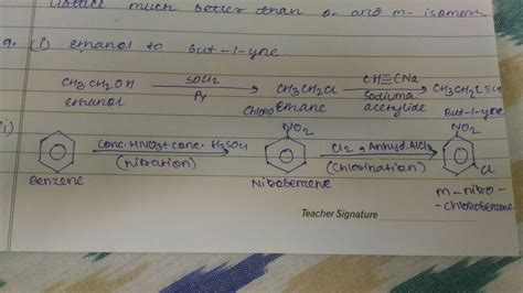 how to convert benzene to m-nitrochlorobenzene - Chemistry - Alcohols Phenols and Ethers ...