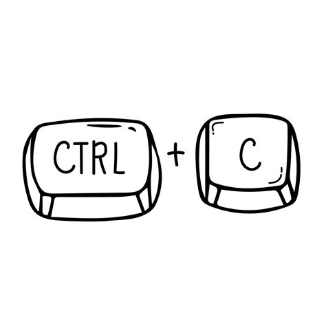 Ctrl and C keyboard shortcut vector illustration, Paste keyboard ...