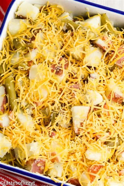 Green Bean Potato Casserole {Easy Baked Red Potatoes with Bacon}