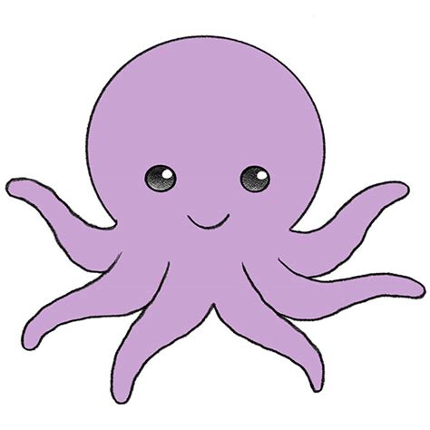 Easy Octopus Drawing For Kids