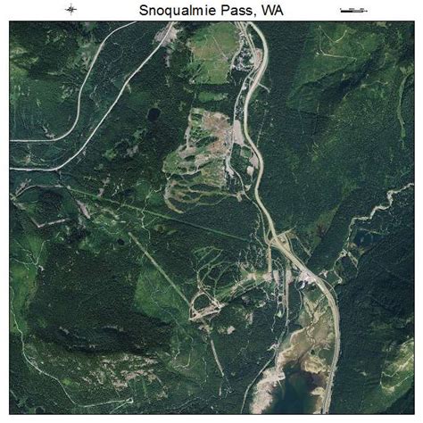 Aerial Photography Map of Snoqualmie Pass, WA Washington