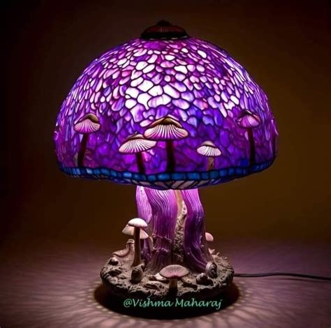 Pin by Yvonne Sheldon on Boho my way | Art glass lamp, Mushroom lights, Stained glass lamps