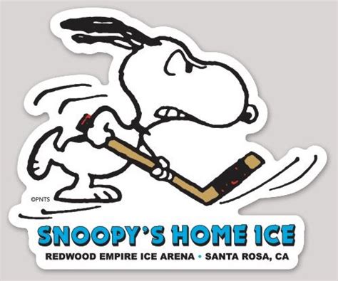 Snoopy's Home Ice Hockey Sticker Die Cut Glossy 4.25" x 3.5" — Snoopy’s ...