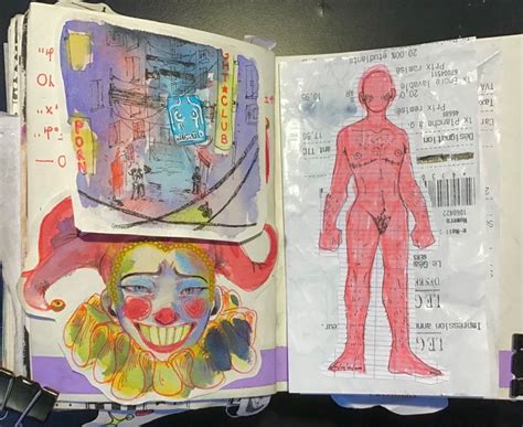 Sketchbook spread | Art journal inspiration, Sketch book, Funky art