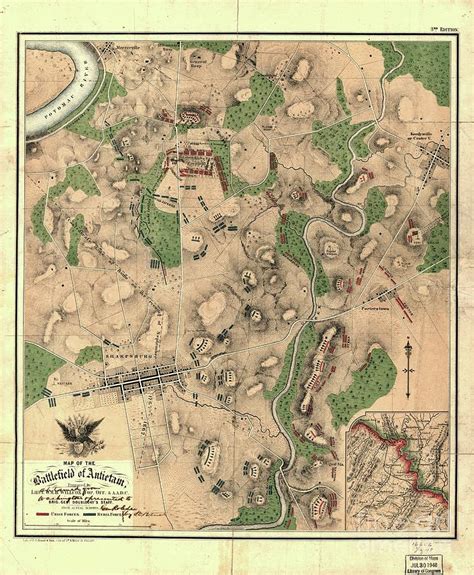 Map of the battlefield of Antietam, Sept. 17, 1862 Photograph by JL Images - Pixels