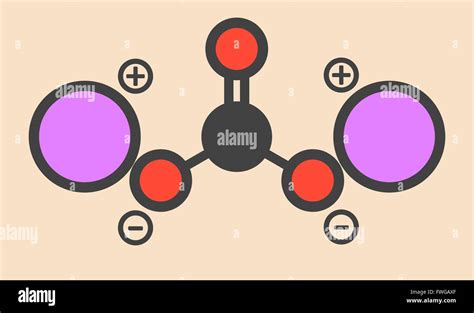 Lithium carbonate (Li2CO3) bipolar disorder drug molecule Stylized ...