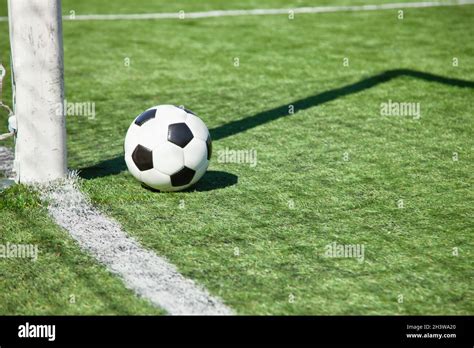 Soccer ball in the net of a goal. Soccer concept Stock Photo - Alamy