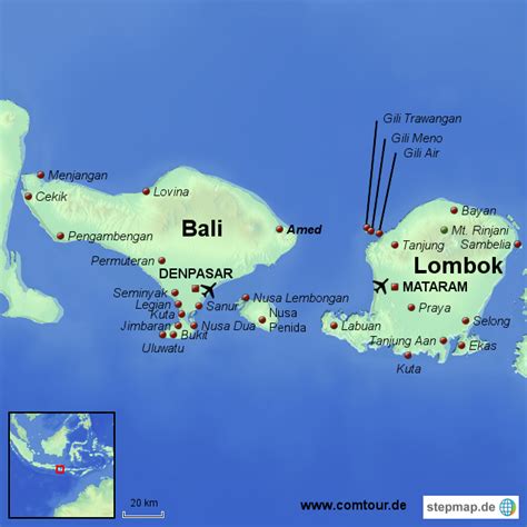 Bali & Lombok von comtourgmbh - Landkarte für Indonesien