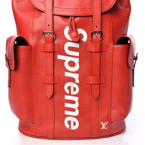 Louis Vuitton X Supreme Christopher Backpack Epi Pm Redstate | semashow.com