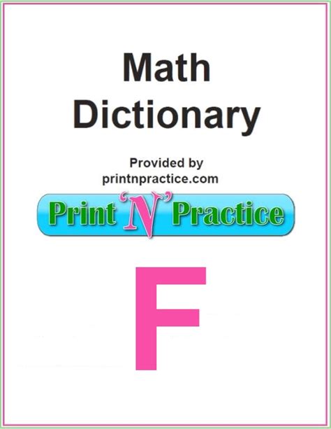 Math Words That Start With F: Factor, Fahrenheit, Finite