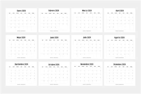 Calendarios 2024 para Imprimir descarga gratis - Minimalista