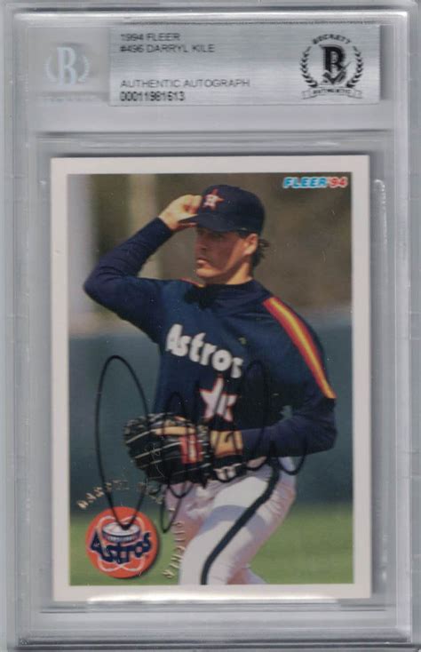 Darryl Kile Autographed Houston Astros 1994 Fleer #496 Trading Card BAS ...