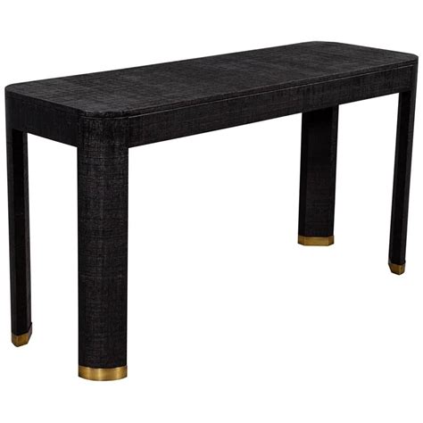 Modern Black Linen Clad Coffee Table For Sale at 1stDibs | cocktail table with black linen ...