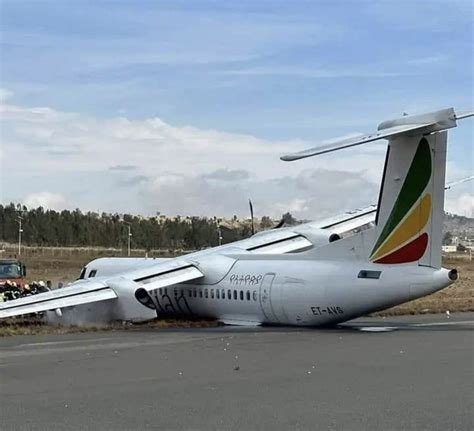 ALERT Ethiopian Airlines Dash 8-400 damaged during runway excursion in Ethiopia