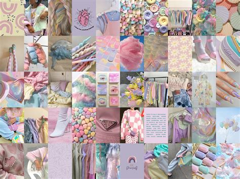 Cotton Candy Aesthetic Wall Collage Kit Pastel Wall Kit - Etsy UK