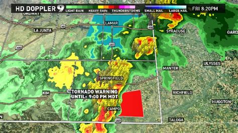 Tornado Warning in Baca County til 9pm. Radar indicated rotation, mainly over rural areas. 9wx ...