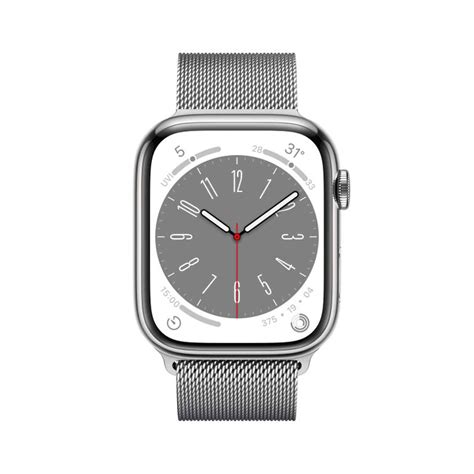 APPLE WATCH SERIES 8 45MM GPS + CELLULAR SILVER STAINLESS STEEL CASE WITH SILVER MILANESE LOOP