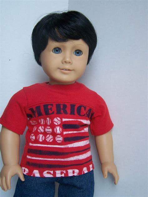 Red American Baseball Up-cycled OOAK T-shirt Fits 18 Inch | Etsy | Childrens shirts, Boy doll, Ooak