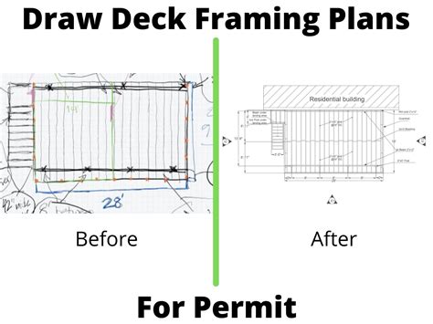 Drawings and Structural Plans For Building Permit of A Deck Of 43ftx10ft Supported By Footing ...