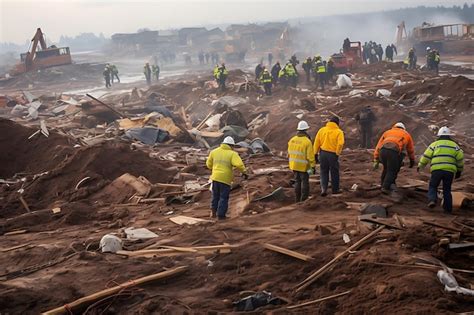 Premium AI Image | Photo of Rescue teams searching for survivors Tornado