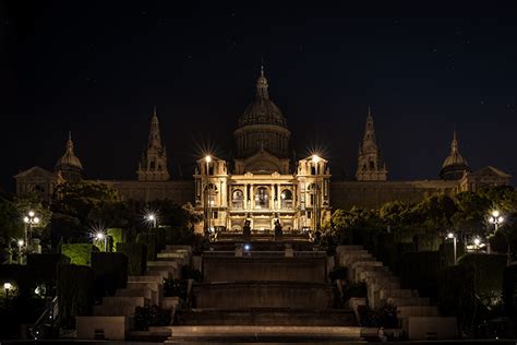 Pictures Barcelona Palace Spain Palau Nacional night time Street