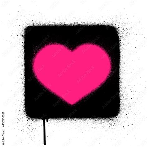 graffiti pink heart icon sprayed over black heart Stock Vector | Adobe ...