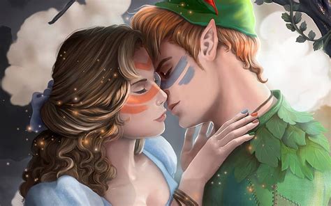 Peter Pan 2003 Wendy And Peter Kiss