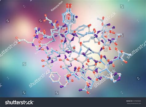 Molecular Model Insulin Molecule 3d Illustration Stock Illustration ...