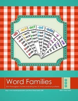 Word Family Posters by Cheryl Smith | TPT