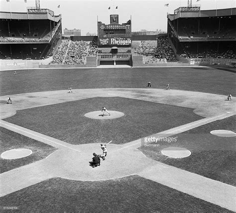 Hits Home Run in Polo Grounds Bleachers. Photo diagram shows Cubs'... | Polo grounds, Baseball ...