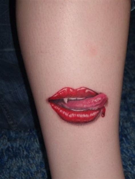 Vampire Tattoo Makes You Different: Lip Vampire Tattoo Design For Girl ...