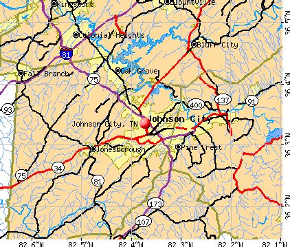 Map Of Johnson City Tn - Large World Map