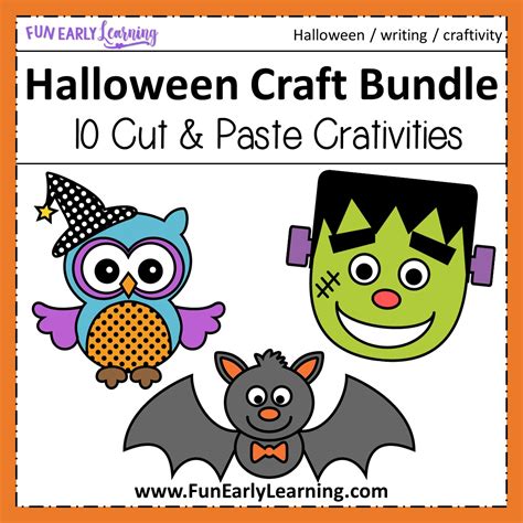 Halloween Crafts and Writing Activities Bundle for Preschool and Kinder