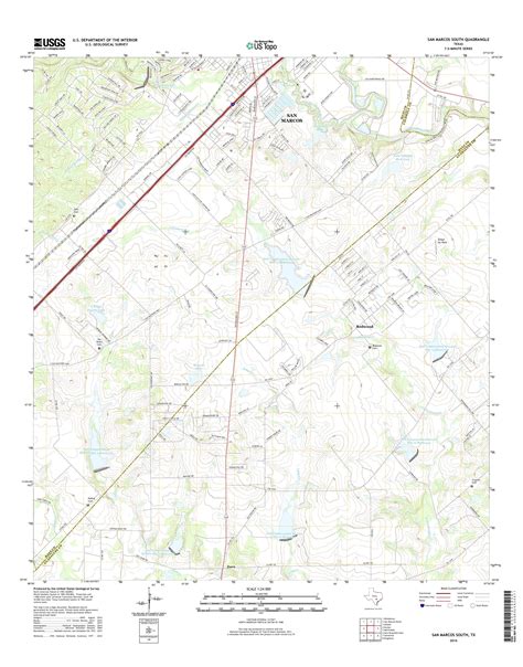 MyTopo San Marcos South, Texas USGS Quad Topo Map