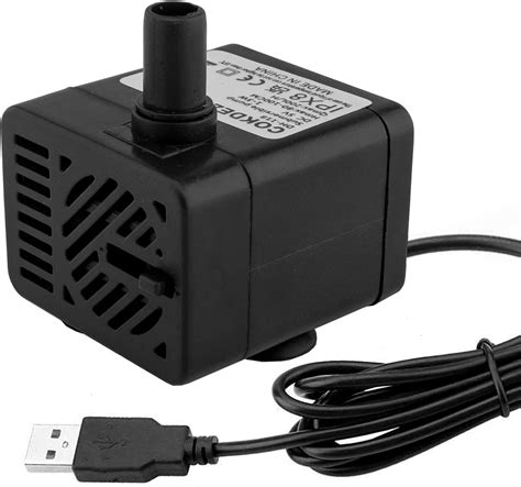 USB Mini Submersible Water Pump (DC 5V 1-3W 200L/H) Adjustable Ultra ...