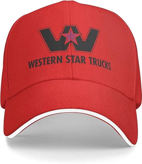 Western Star Trucks Hats Men's Baseball Cap Relaxed Adjustable Cap Trucker Cap Red One Size ...