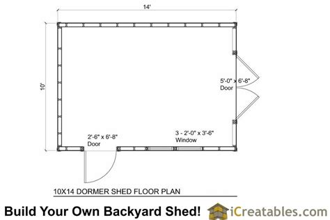 10x14 Shed Plans With Dormer | iCreatables.com 10x14 Shed, Dormer Roof, Construction Plan ...