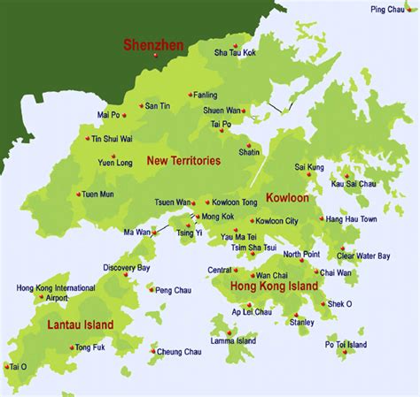 Locations of various districts in the New Territories (source: Hong ...