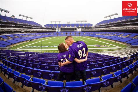 Baltimore Ravens Engagement Photos: Sarah & Joe at Ravens Stadium ...