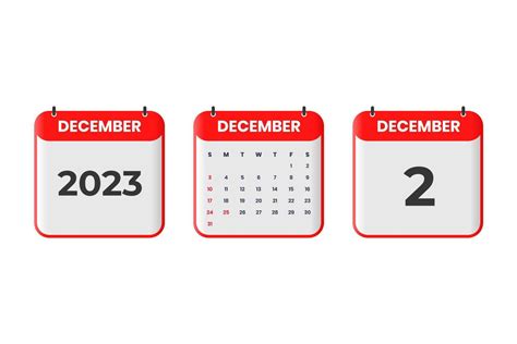 December 2023 calendar design. 2nd December 2023 calendar icon for schedule, appointment ...