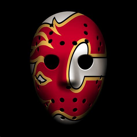 Flames Goalie Mask Photograph by Joe Hamilton