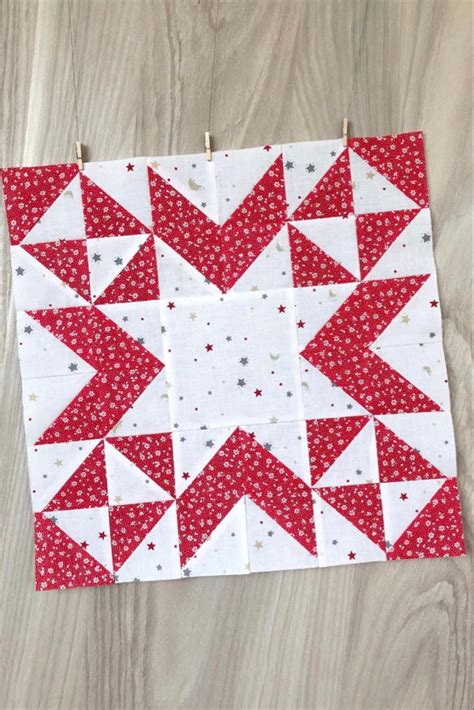 Christmas Star Quilt Block in 2021 | Quilt sewing patterns, Star quilt blocks, Quilt blocks